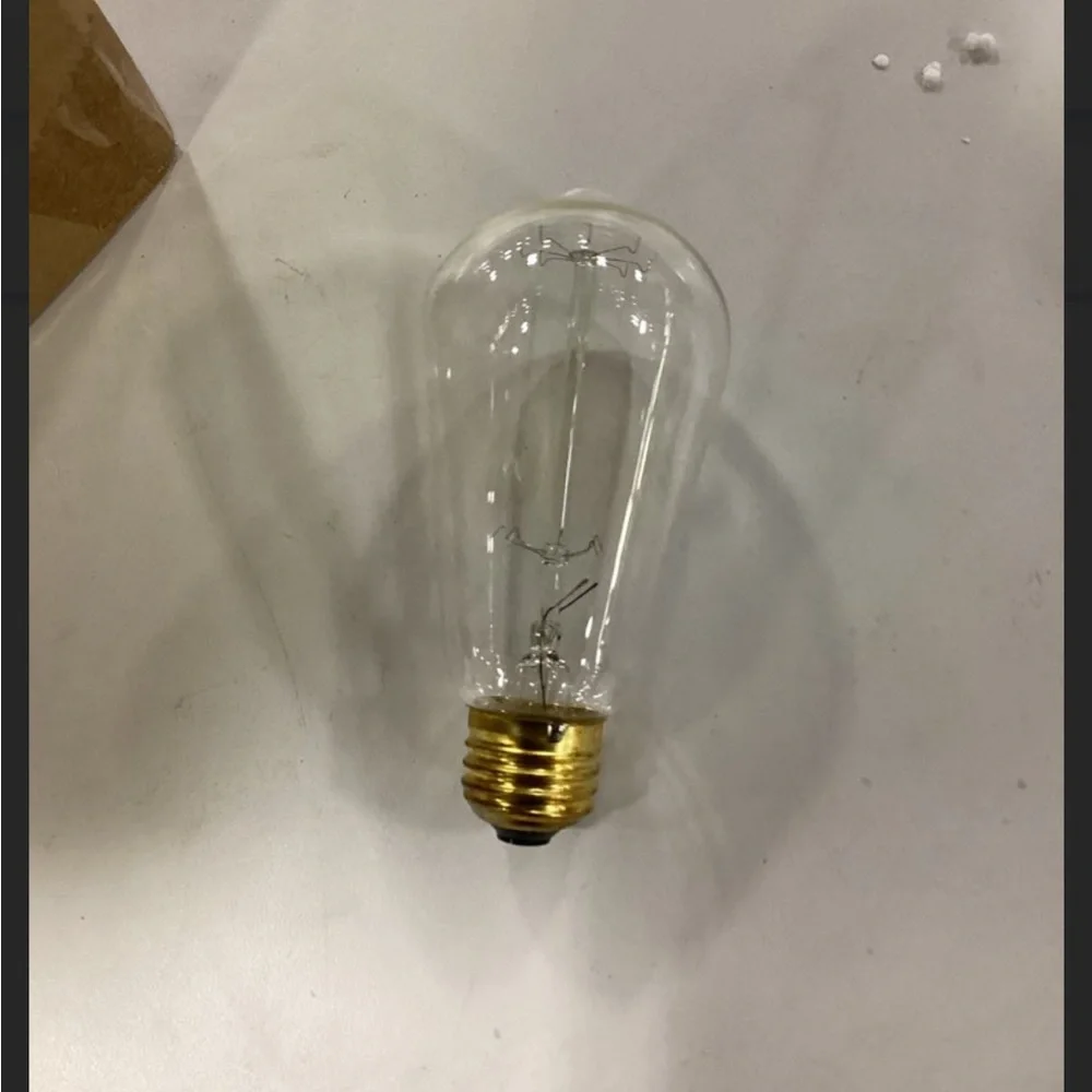 2 Pk Edison Dimmable 2700K Warm White Vintage Edison Light Bulb E26 Medium Base
